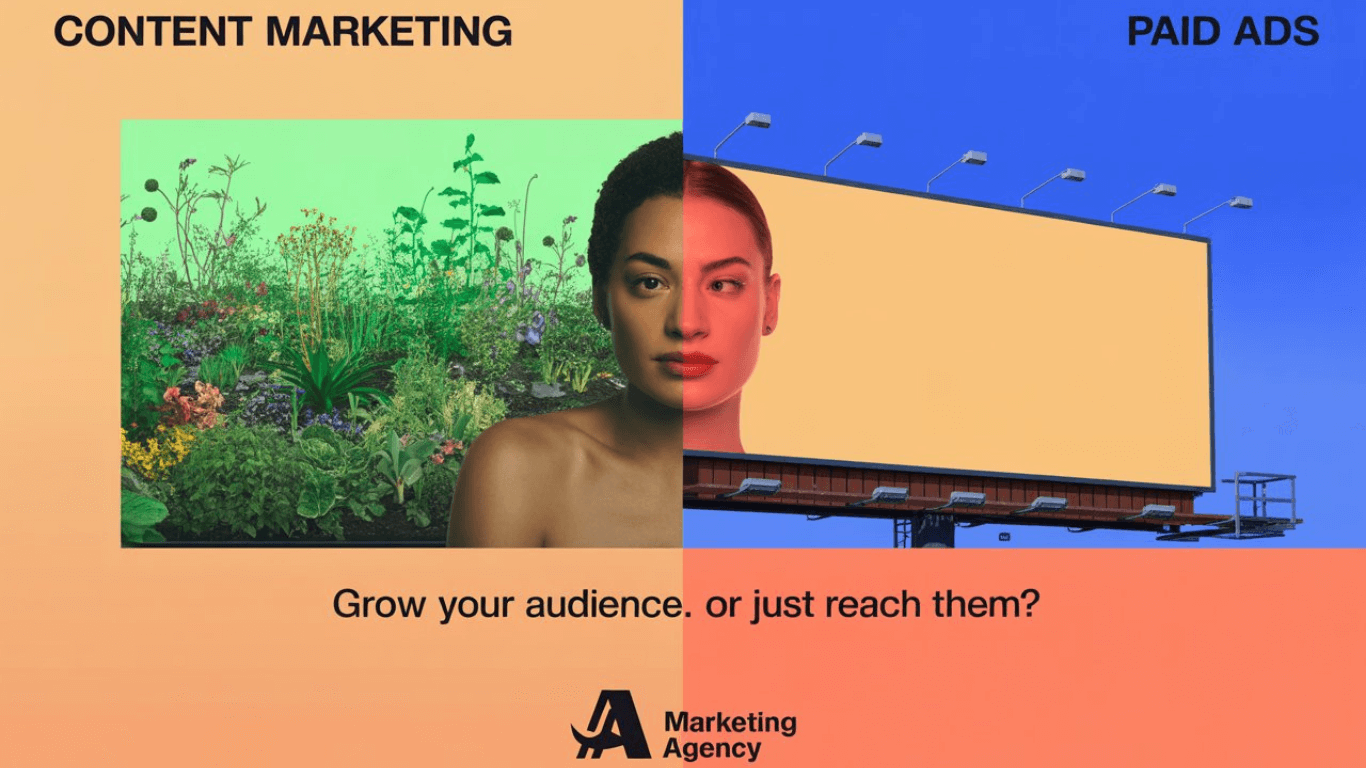 difference between content marketing and paid ad explained