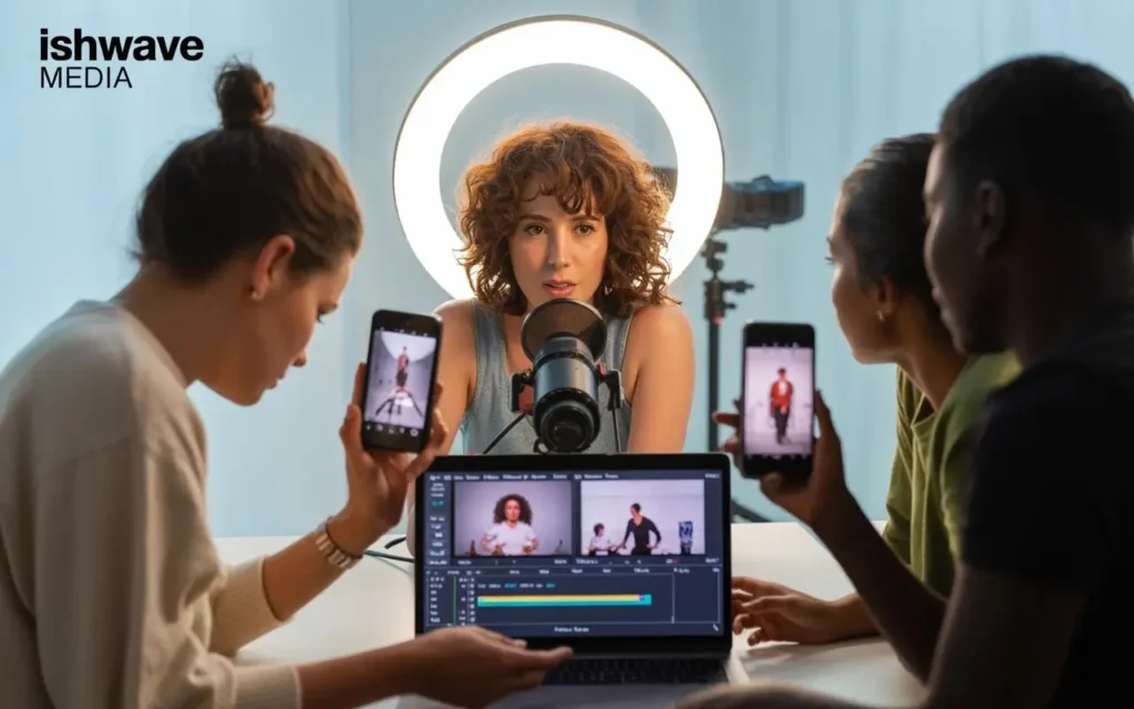 shooting video with an influencer